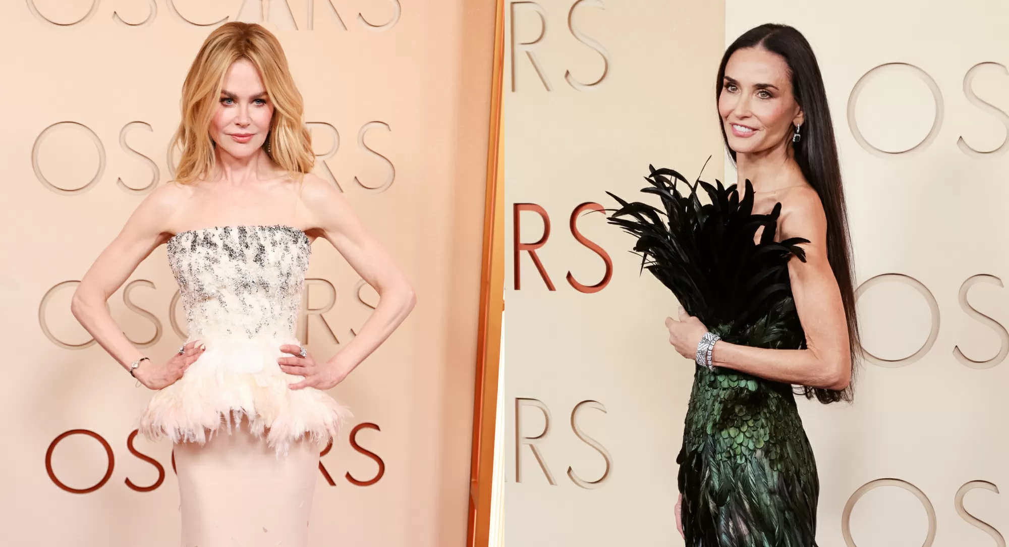 The Oscars’ Feathered Moment: Nicole Kidman, Demi Moore and More Float Down the Red Carpet in Plumed Style