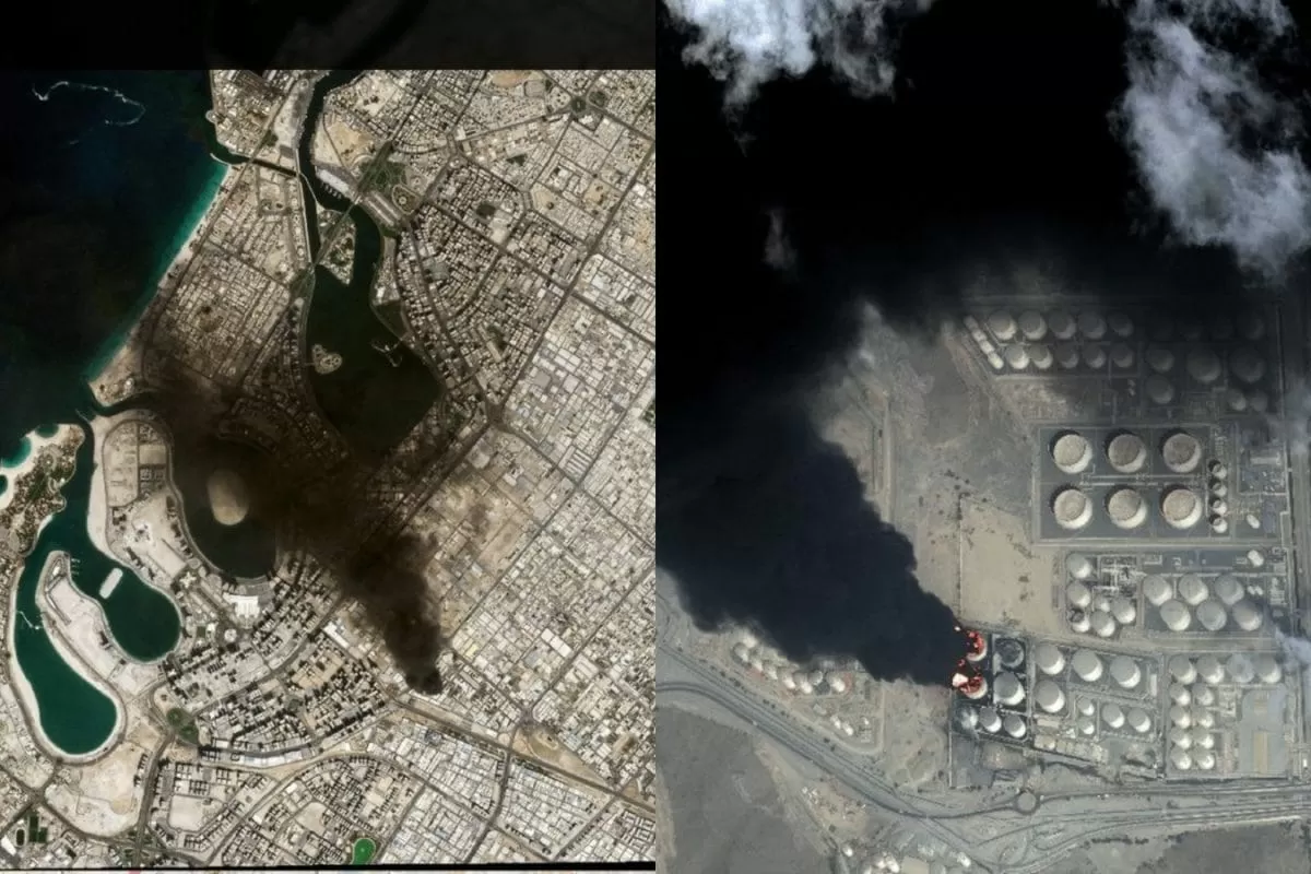 Satellite Images Show Iran Bombed Oil, Military Sites In UAE And Kuwait In Retaliation To Israeli Strikes