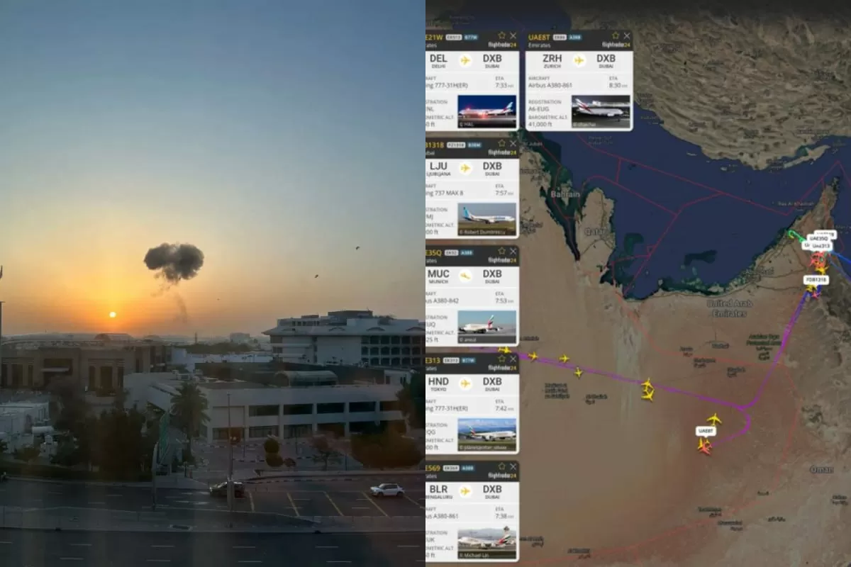 Flights Seen Holding Over Dubai Airspace After Intercepted Drone Debris Falls Near Airport