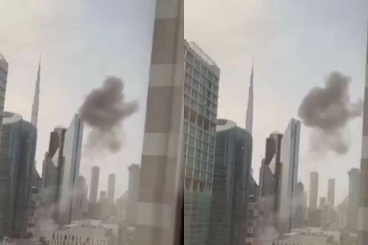 Dubai’s Sheikh Zayed Road Building Hit By Falling Debris After UAE Intercepts Iranian Strike | Video