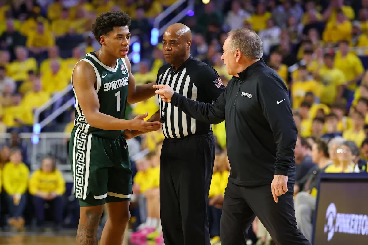 Michigan State's Tom Izzo Addresses Jeremy Fears' Kick on Michigan Player